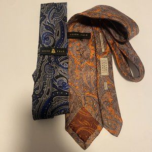 ROBERT TALBOTT 2 SEVEN FOLD SILK TIES.